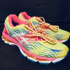 Mint Condition Asics GEL NIMBUS 17 Orange Turquoise White Womens 8 US 39.5 EUR